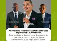 Nueva venta récord de la Lotería del Cauca supera los $1.200 millones en un solo sorteo ordinario.