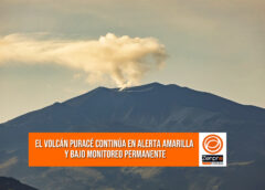 El Volcán Puracé continúa en alerta amarilla y bajo monitoreo permanente.