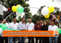El Gobierno Departamental del Cauca le cumplió a los habitantes de la vereda El Márquez, en Rosas, Cauca, con la entrega de una placa huella.